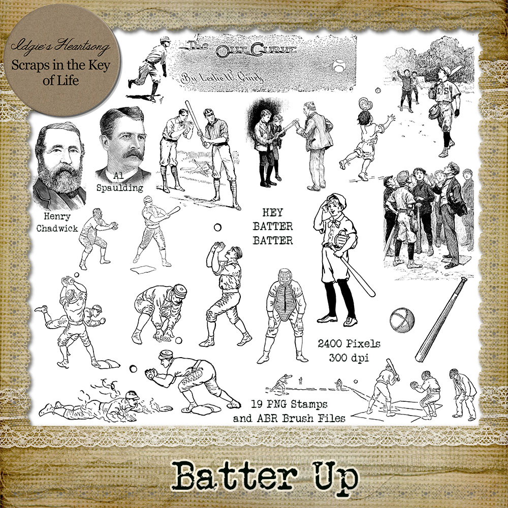 BATTER UP - 19 CU/PU PNG Stamps and ABR Brush Files by Idgie's Heartsong