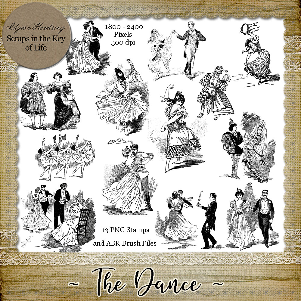 The Dance - 13 Magical PNG Stamps and ABR Brush Files by Idgie's Heartsong