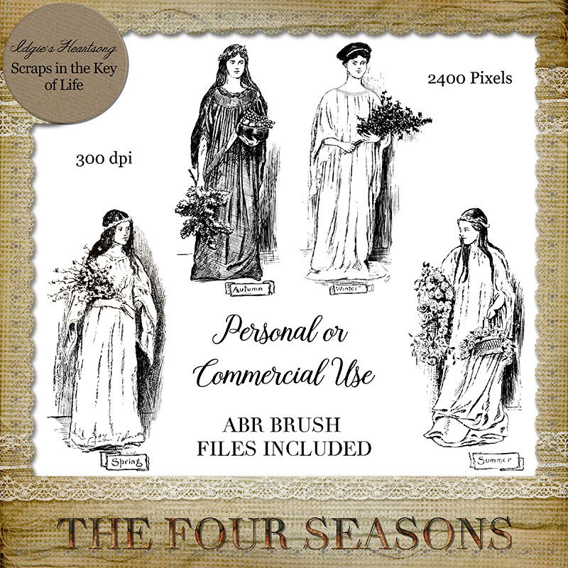 THE FOUR SEASONS - PU/CU Stamps and Brushes by Idgie's Heartsong
