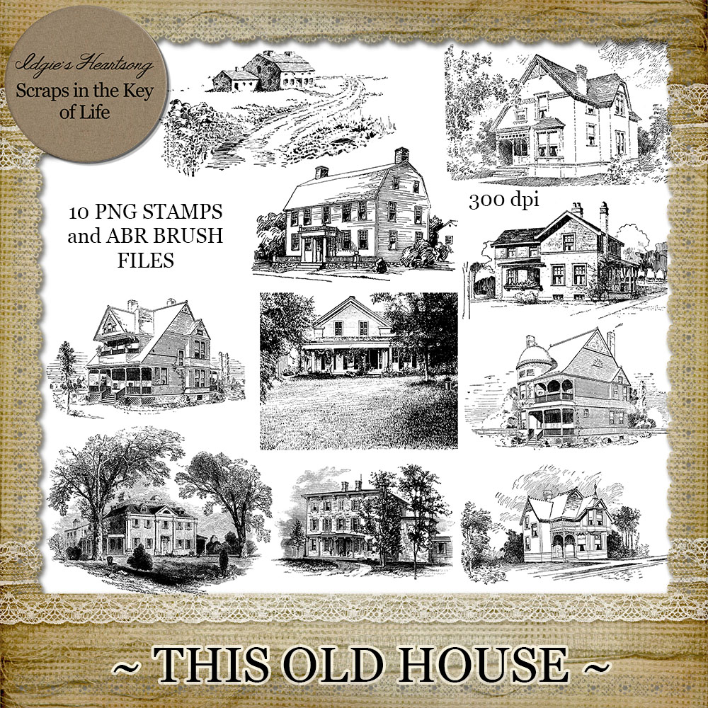 This Old House - Set 2 - 10 PNG Stamps