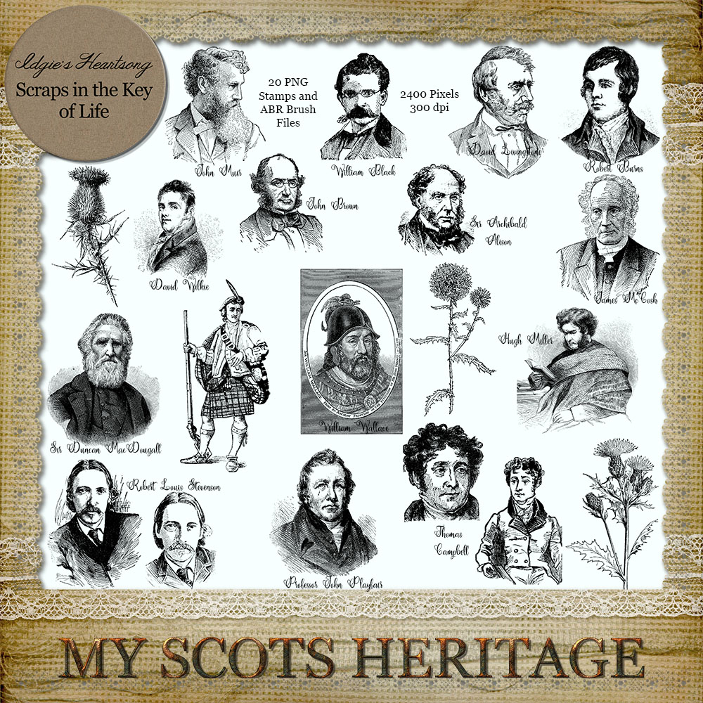 MY SCOTS HERITAGE ADD ON - 20 PNG Stamps