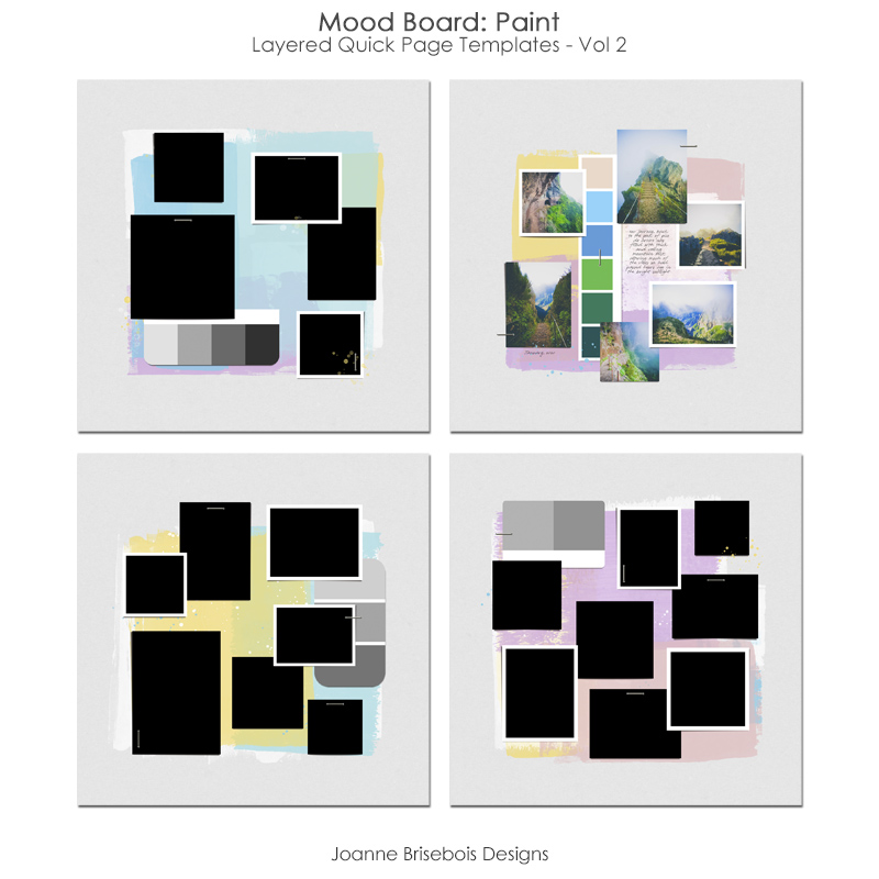 Mood Board Paint Layered Quick Page Templates Volume 2