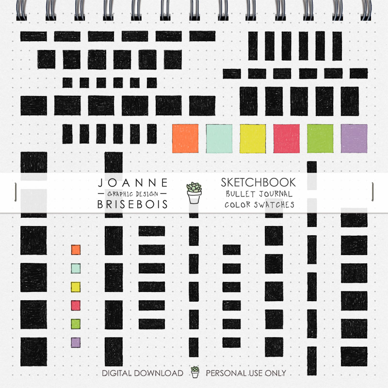 Sketchbook Bullet Journal Color Swatches