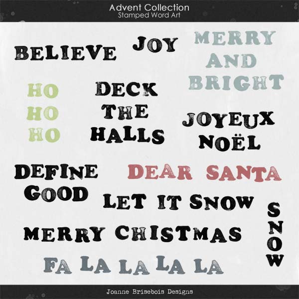 Advent Collection Stamped Word Art