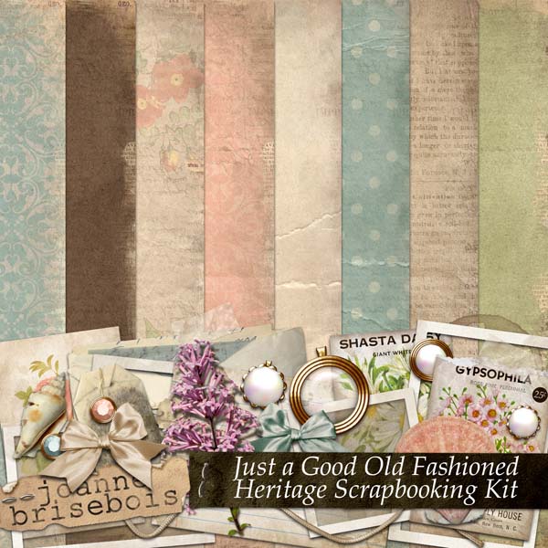 heritage scrapbooking kit by joanne brisebois