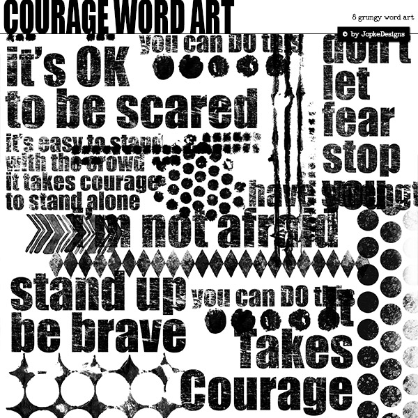 Courage Word Art