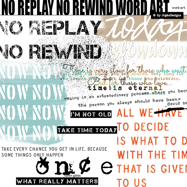No Replay No Rewind Word Art