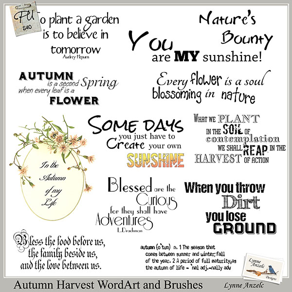 Autumn Harvest WordArt