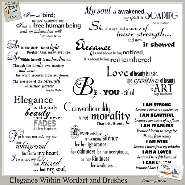 Elegance Within Wordart and Brushes