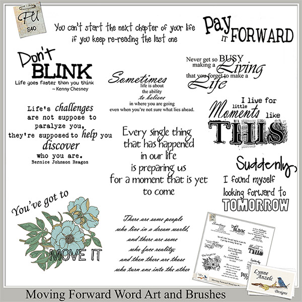 Moving Forward Word Art and Brushes