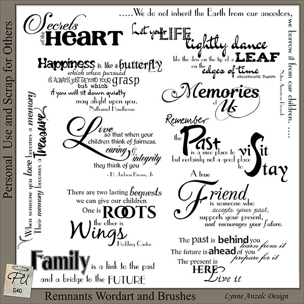 Remnants Wordart and Brushes