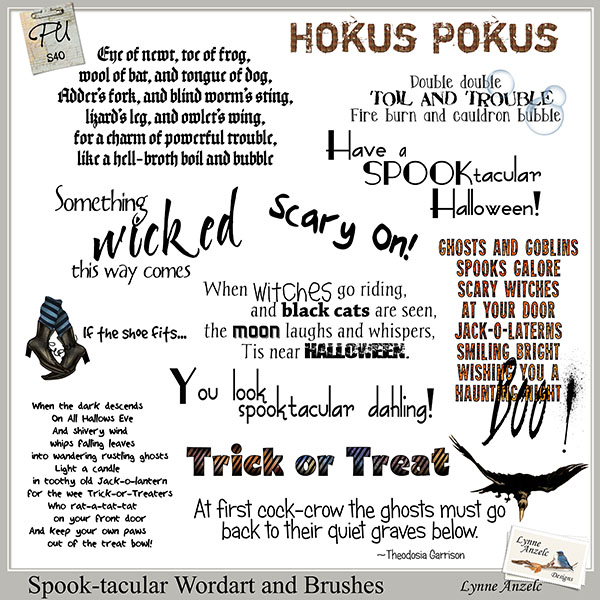 Spooktacular WordArt and Brushes