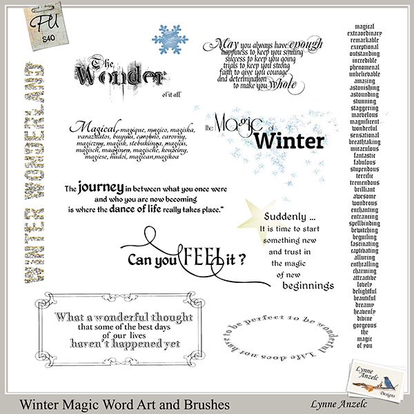 Winter Magic WordArt and Brushes