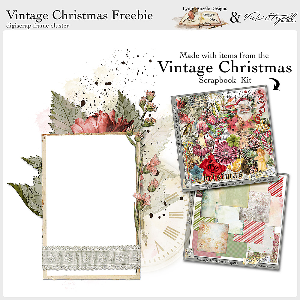 Vintage Christmas Digital Scrapbooking Freebie