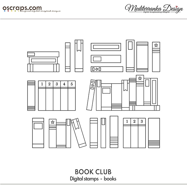 Book club - Books (Digital stamps)   