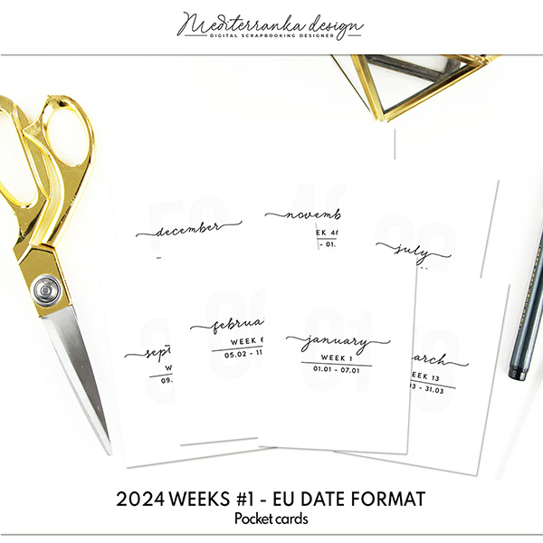2024 Week numbers EU date format Volume 1 (Pocket cards) 