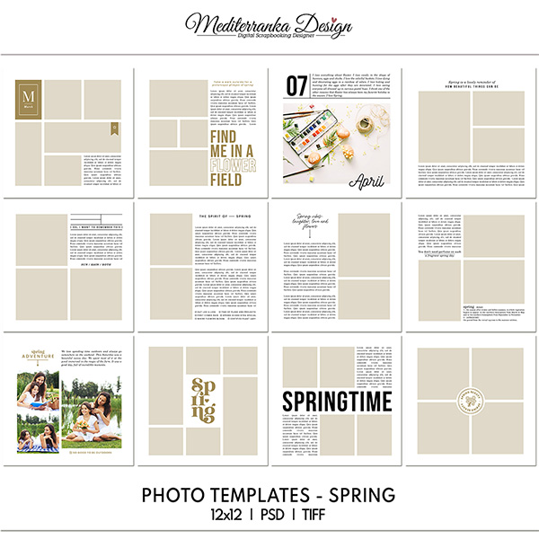 Photo templates Spring 12x12 