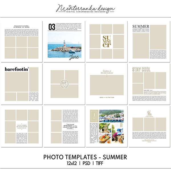 Photo templates - Summer 12x12 