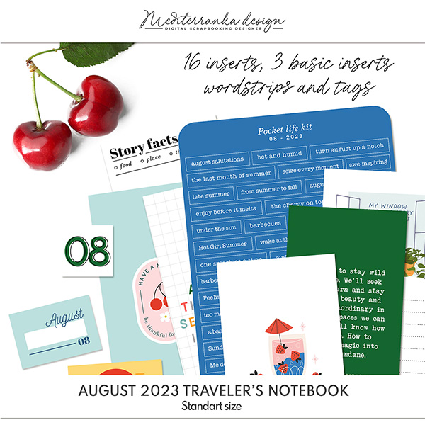 August 2023 (Printable traveler's notebook kit) 