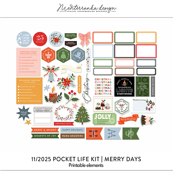 November 2025 Printable elements (Merry days) 