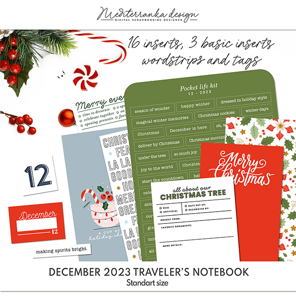 December 2023 (Printable traveler's notebook kit)