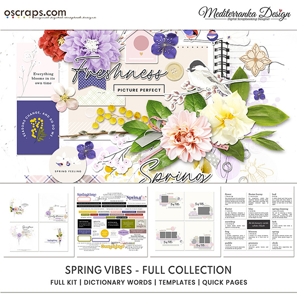Spring vibes (Digital scrapbooking collection) 