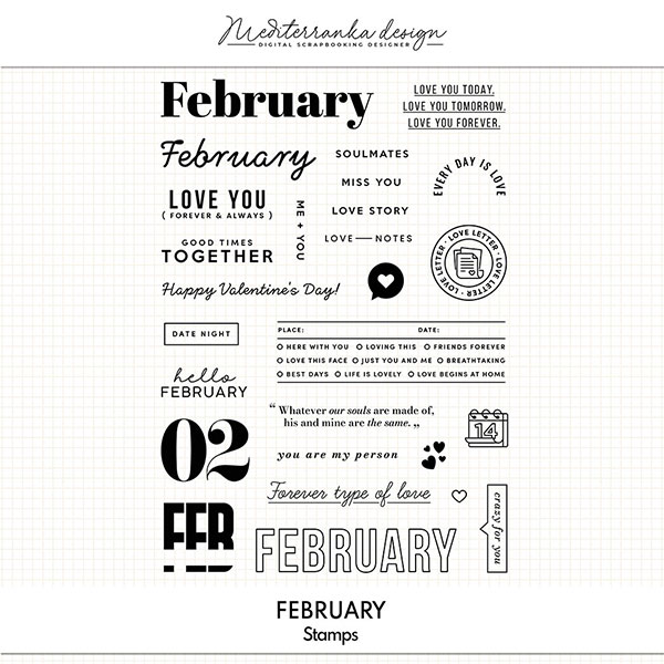 February (Digital stamps)  