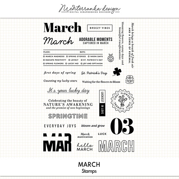 March (Digital stamps)