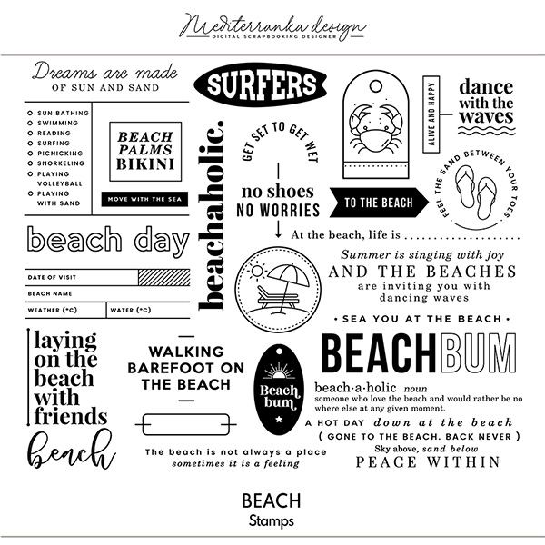 Beach (Digital stamps) 