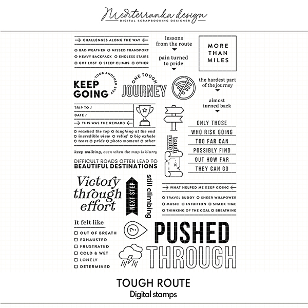 Tough route (Digital stamps)  