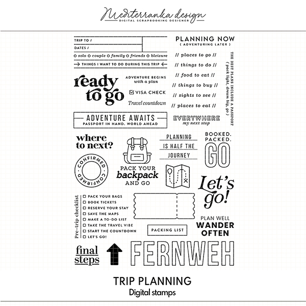 Trip planning (Digital stamps) 