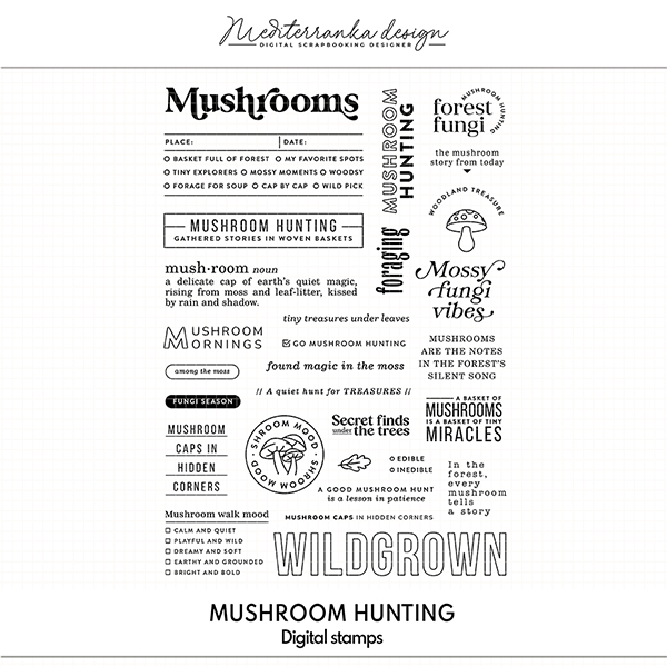 Mushroom hunting (Digital stamps)  