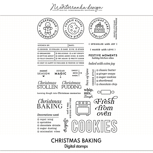 Christmas baking (Digital stamps)