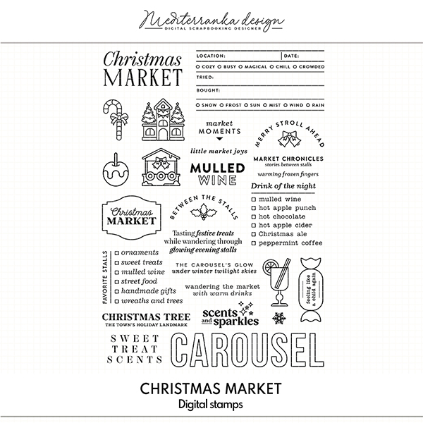 Christmas market (Digital stamps)