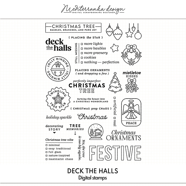 Deck the hall (Digital stamps) 