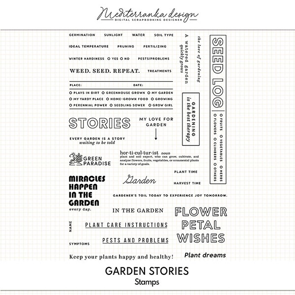 Garden stories (Digital stamps) 