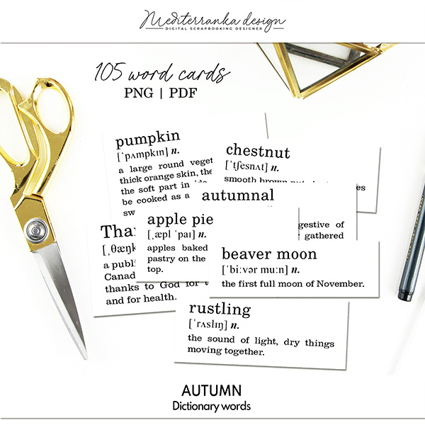 Autumn (Dictionary words mini cards) 