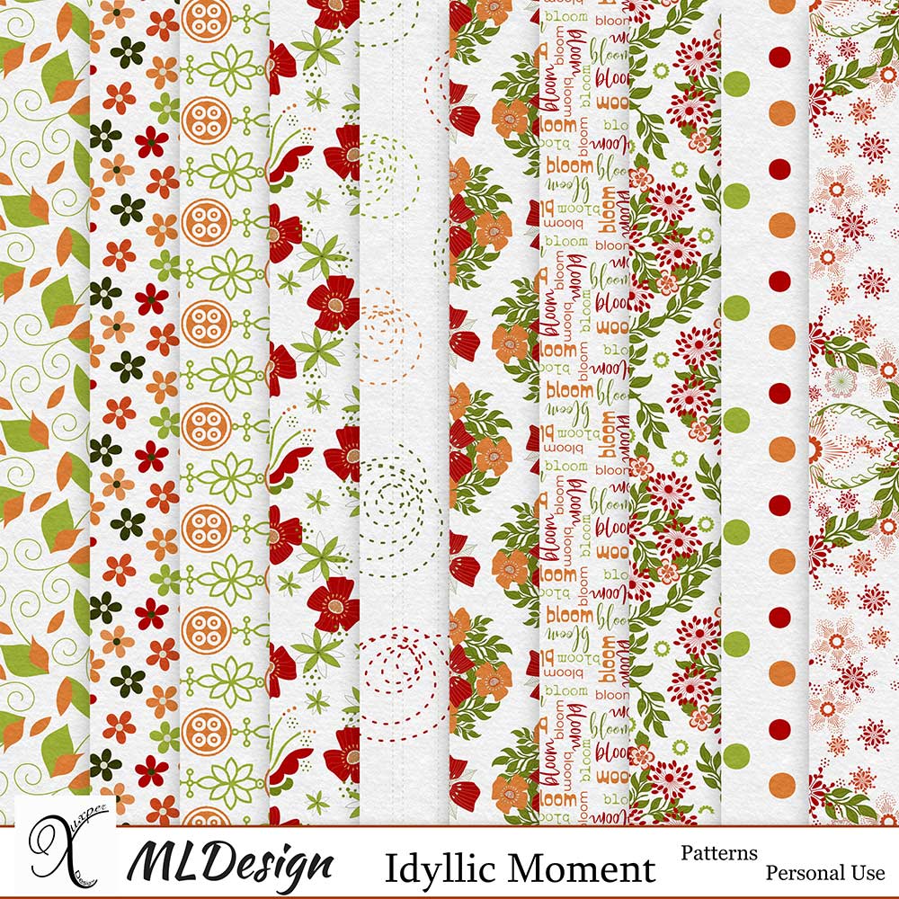 Idyllic Moment Patterned Papers