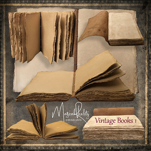 Vintage Books 1 CU by MagicalReality Designs