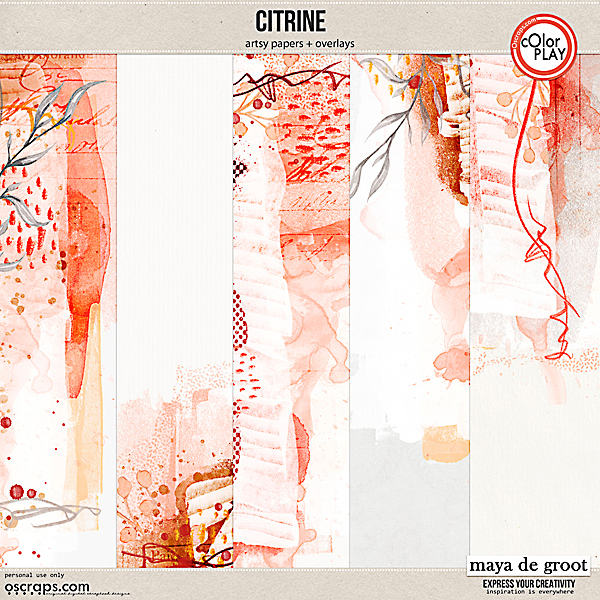 Citrine Artsy Papers and Overlays