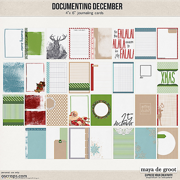 Documenting December Journaling Cards