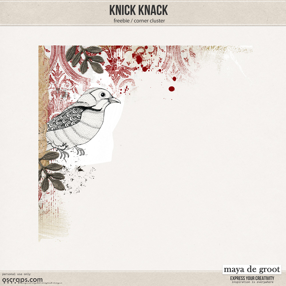Knick Knack CornerCluster freebie by Maya de Groot