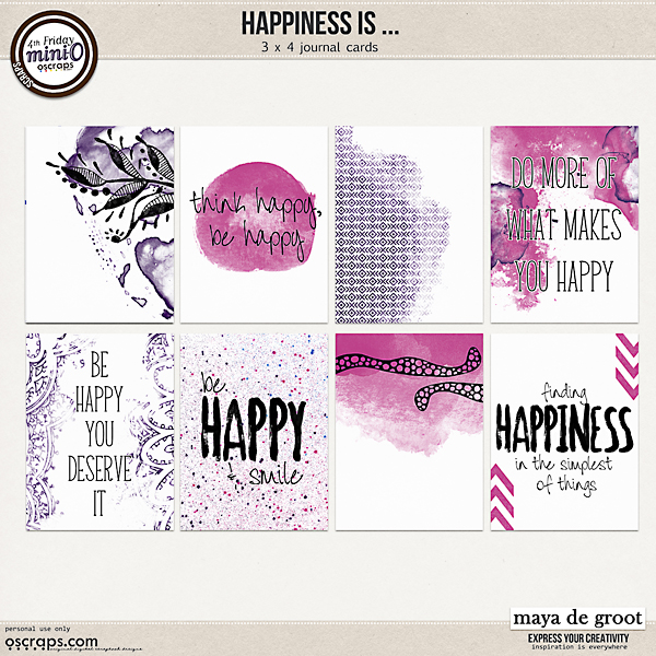 Happiness is ... Journal Cards set 2 