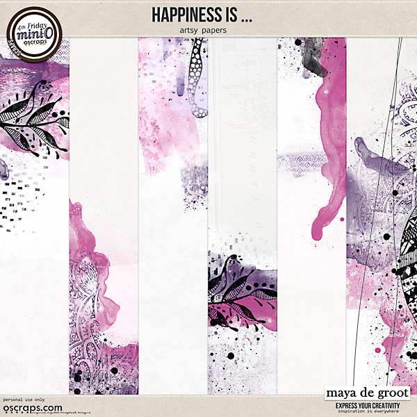 Happiness is ... Artsy Papers set 2