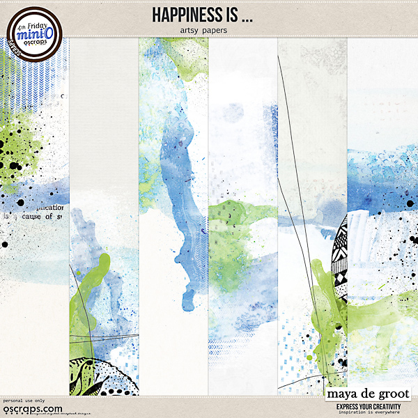 Happiness is ... Artsy papers set 1 