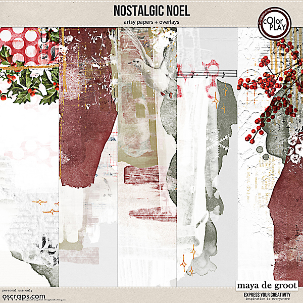 Nostalgic Noel Artsy Papers and Overlays by Maya de Groot