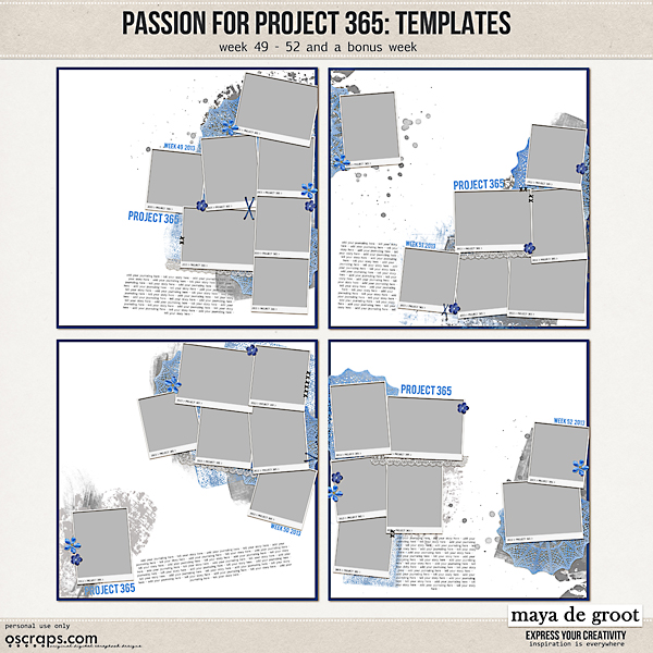 Passion for Project 365 Templates set 13