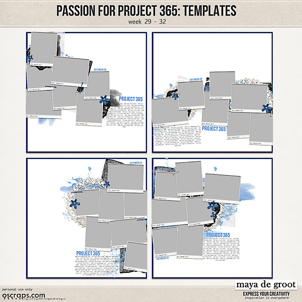 Passion for Project 365 Templates set 8