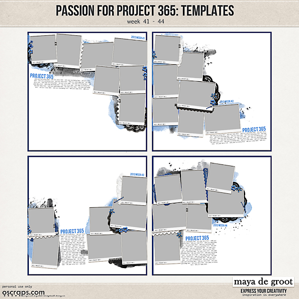 Passion for Project 365 Templates set 11