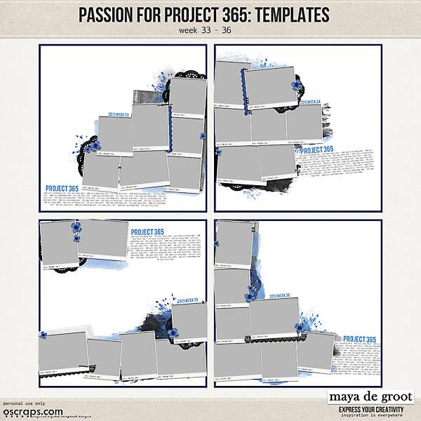 Passion for Project 365 Templates set 9